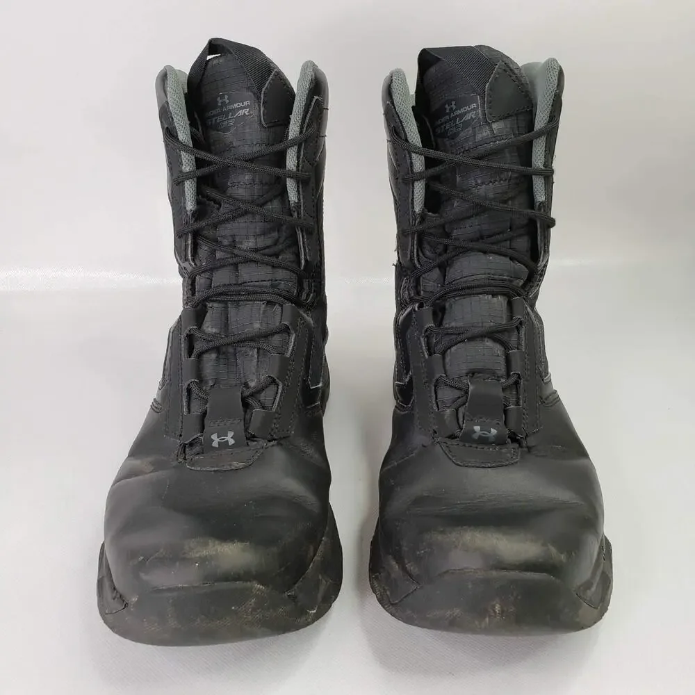 Under Armour Boots Stellar Tactical Men's US 11 Black Leather Side-Zip Military